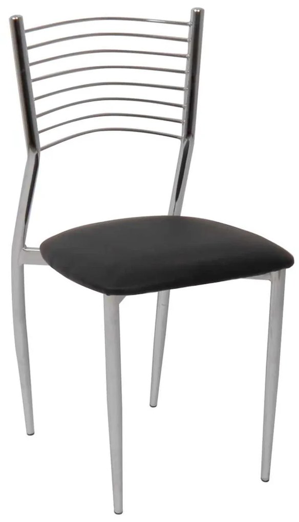 Καρέκλα Vivian Χρώμιο/PVC Μαύρο Συσκ.6τμχ 40x44x83cm