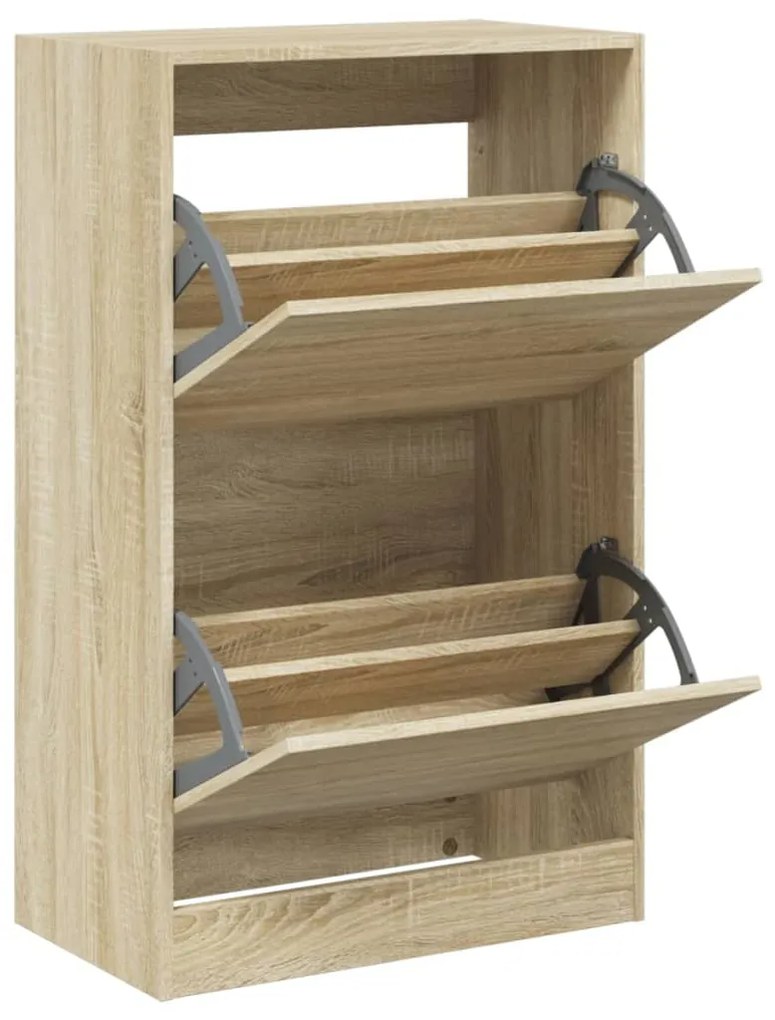 vidaXL Παπουτσοθήκη Sonoma Δρυς 60x34x96,5 εκ. από Επεξεργασμένο Ξύλο