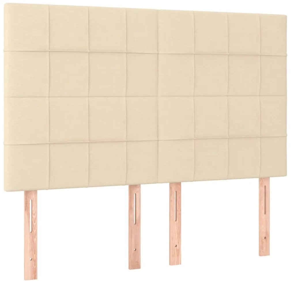 vidaXL Κεφαλάρια Κρεβατιού 4 τεμ. Κρεμ 72x5x78/88 εκ. Υφασμάτινα