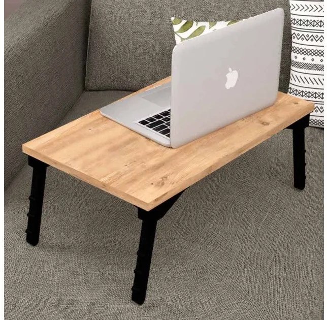Τραπεζάκι laptop Sidon από μελαμίνη χρώμα pine oak 60x35,5x23,5εκ. GP041-0031,1 Megapap GP041-0031,1 Μπεζ