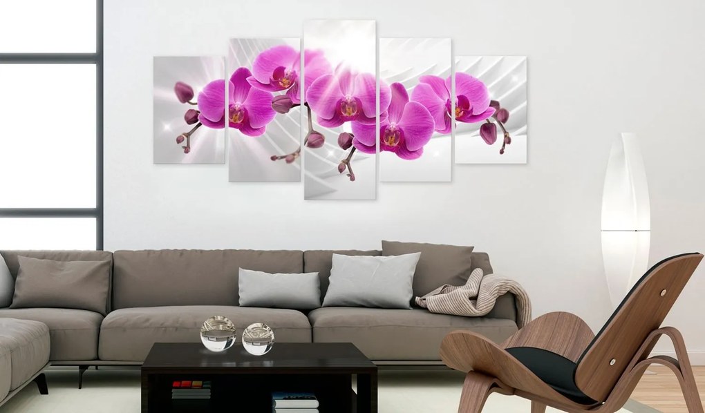 Πίνακας - Abstract Garden: Pink Orchids 200x100