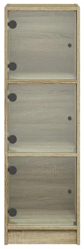 vidaXL Ντουλάπι Sonoma Δρυς 35 x 37 x 109 εκ. με Γυάλινες Πόρτες