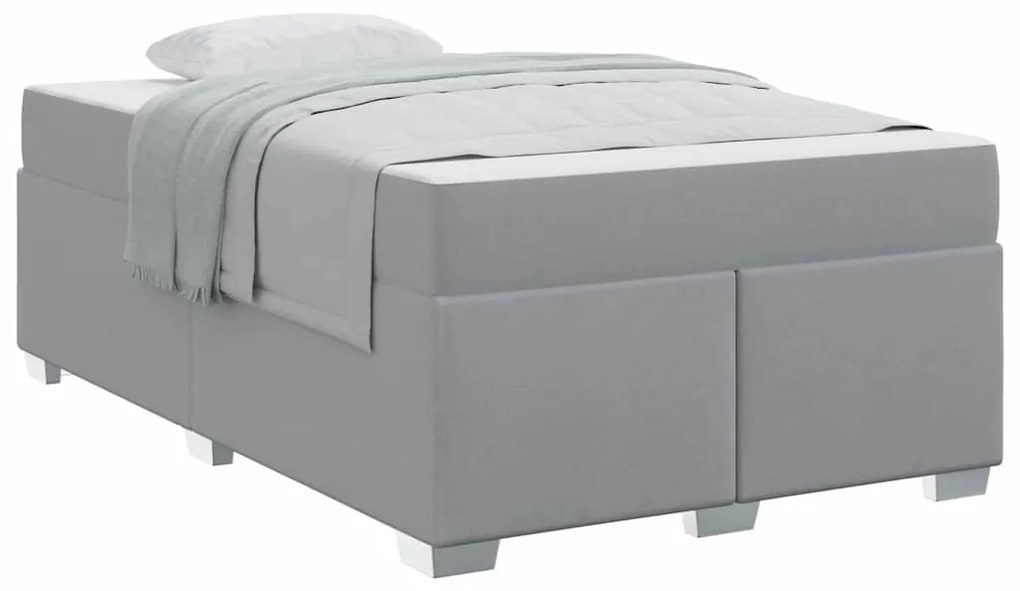 vidaXL Σκελετός Κρεβατιού με στρώμα Ανοιχτό γκρι 120 x 200 cm ύφασμα