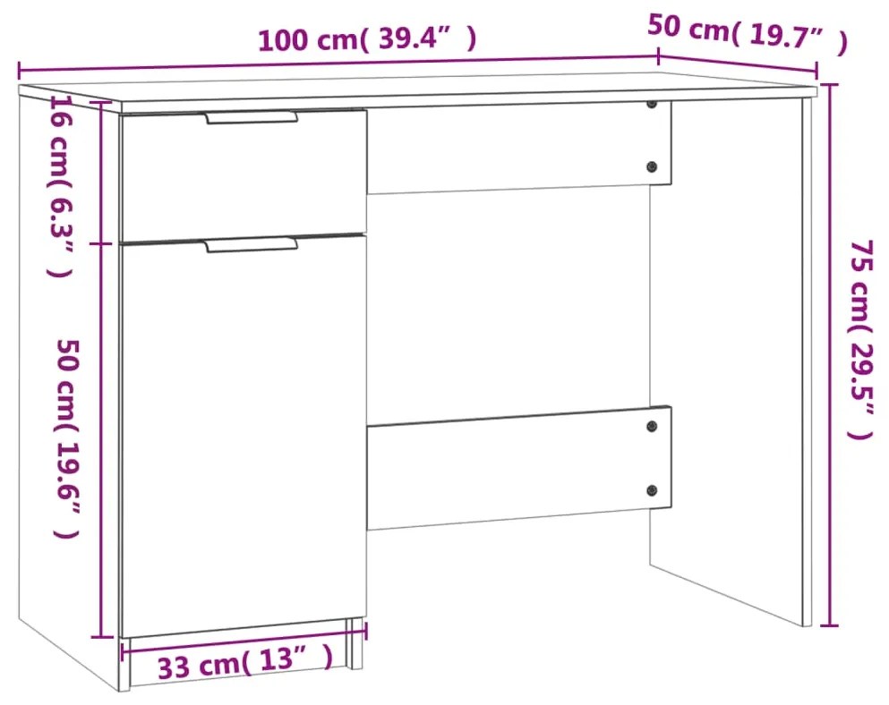 ΓΡΑΦΕΙΟ ΜΑΥΡΟ 100 X 50 X 75 ΕΚ. ΑΠΟ ΕΠΕΞΕΡΓΑΣΜΕΝΟ ΞΥΛΟ 811494