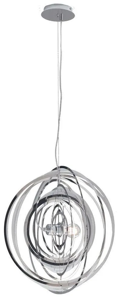 Φωτιστικό Οροφής Club I-CLUB-S50 CR 1xE27 Φ50cm 120cm Chrome Luce Ambiente Design Metal