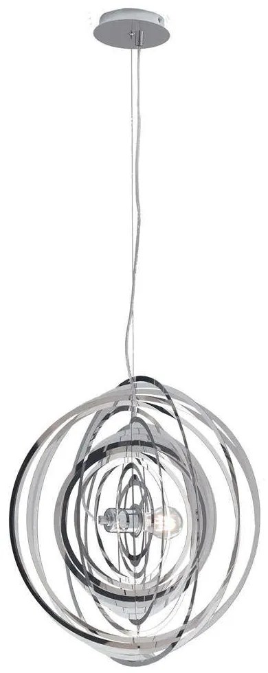 Φωτιστικό Οροφής Club I-CLUB-S50 CR 1xE27 Φ50cm 120cm Chrome Luce Ambiente Design Μέταλλο