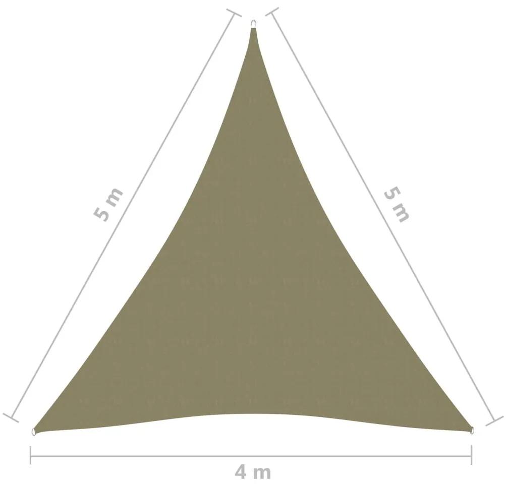 Πανί Σκίασης Τρίγωνο Μπεζ 4 x 5 x 5 μ. από Ύφασμα Oxford - Μπεζ