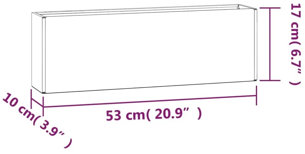 Γλάστρες Τοίχου 2τεμ Σκουρ. 53x10x17εκ. Ατσάλι Σκληρ. στον Αέρα - Καφέ