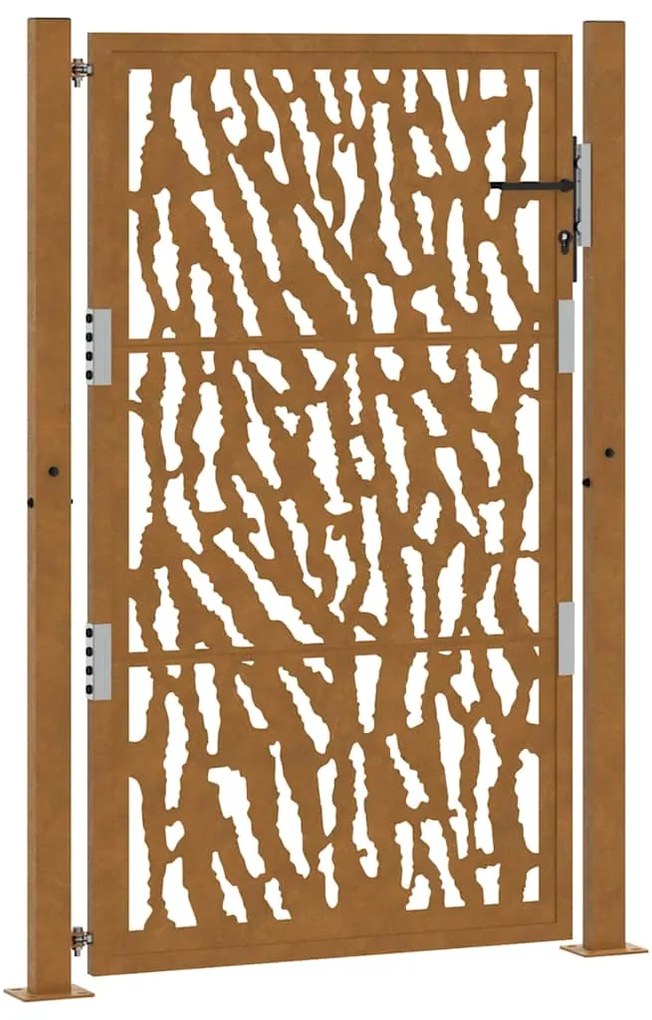 vidaXL Πύλη κήπου 105x155 cm από διαβρωμένο χάλυβα με σχέδιο ίχνος
