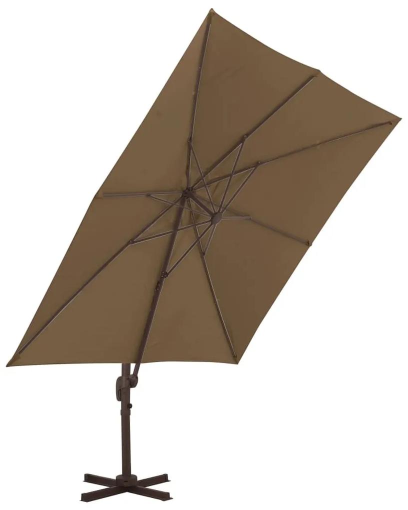 Ομπρέλα Κρεμαστή Χρώμα Taupe 300 x 300 εκ. με Ιστό Αλουμινίου - Μπεζ-Γκρι