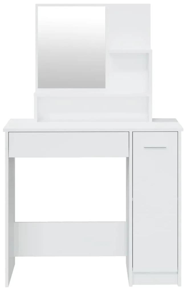 vidaXL Μπουντουάρ με Καθρέφτη Γυαλιστερό Λευκό 86,5x35x136 εκ.