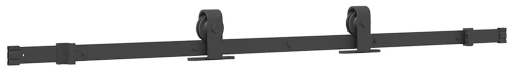 vidaXL Συρόμενη πόρτα με σετ υλικού Μαύρο 76x205 cm γυαλί μετριασμένο