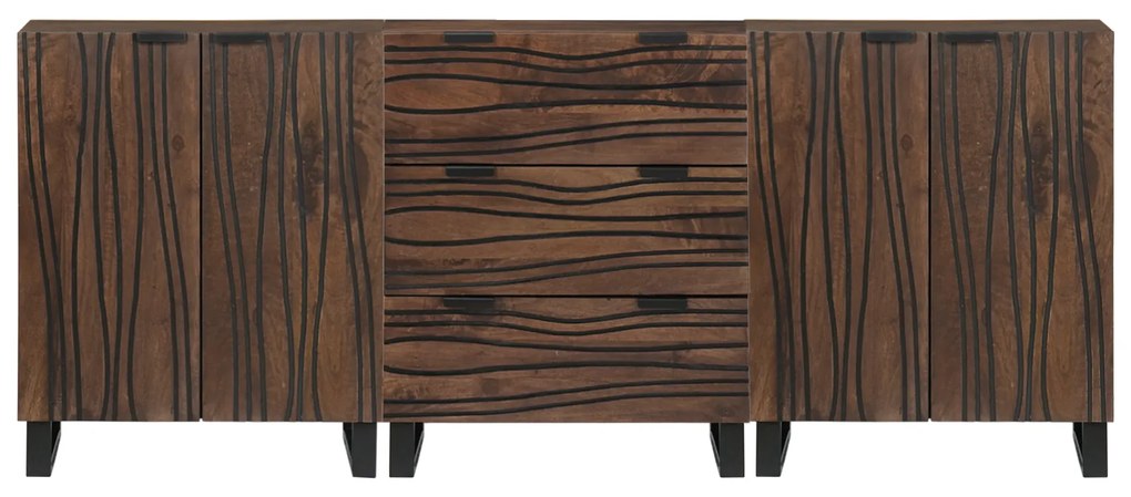 vidaXL Σετ Επίπλων Μπάνιου με συρτάρι 3 pcs Καφέ 180 x 33 x 75 εκ.