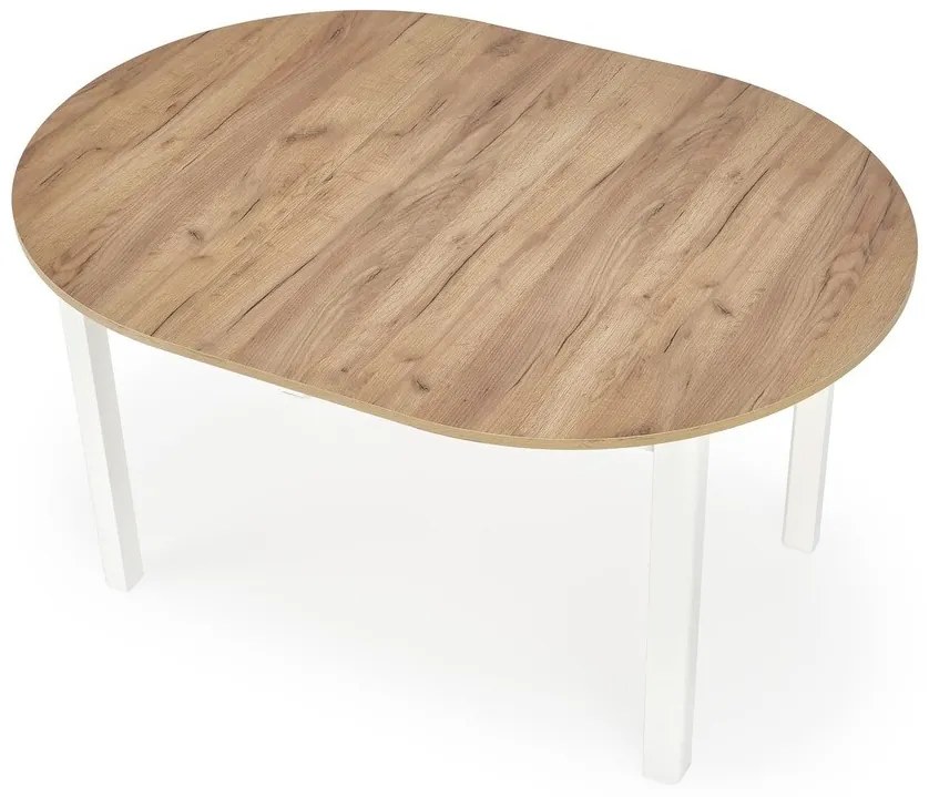 Τραπέζι Houston 961δρυς + Άσπρο Άσπρο, Craft δρυς, Άσπρο, 76cm, 29 kg, Επιμήκυνση, Ινοσανίδες μέσης πυκνότητας, Φυσικό ξύλο καπλαμά | Epipla1.gr