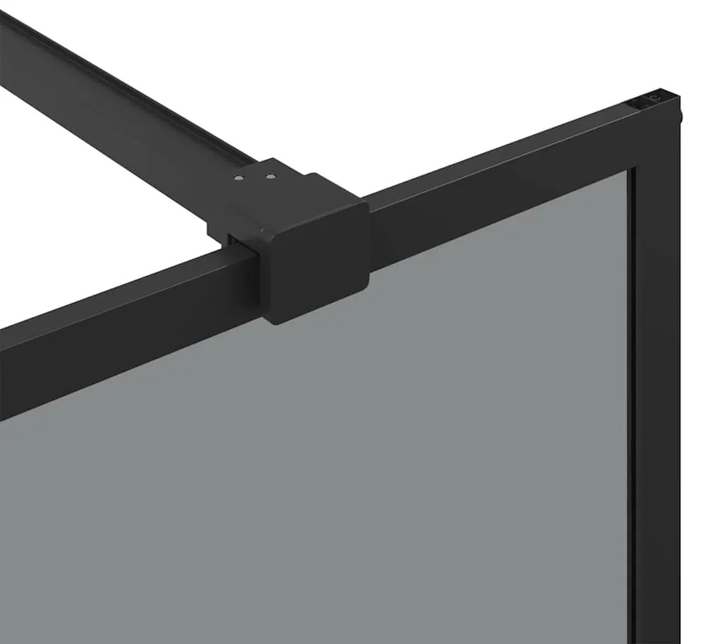 vidaXL Τοίχος Ντους Walk-in Μαύρο 115 x 195 cm σκληρυμένο γυαλί