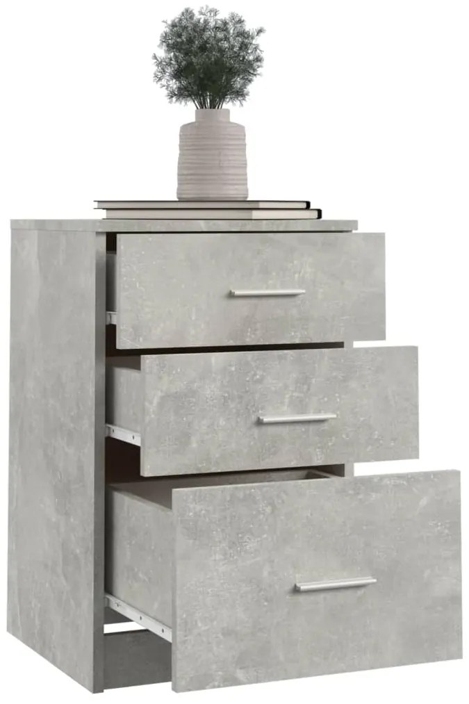 vidaXL Κομοδίνο Γκρι Σκυροδέματος 40 x 40 x 63 εκ. Επεξεργασμένο Ξύλο