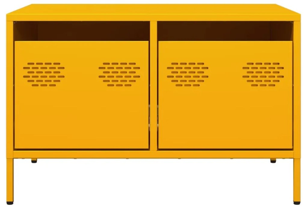 Έπιπλο Τηλεόρασης Μουσταρδί 68x50x43,5 εκ. Ατσάλι Ψυχρής Έλασης - Κίτρινο