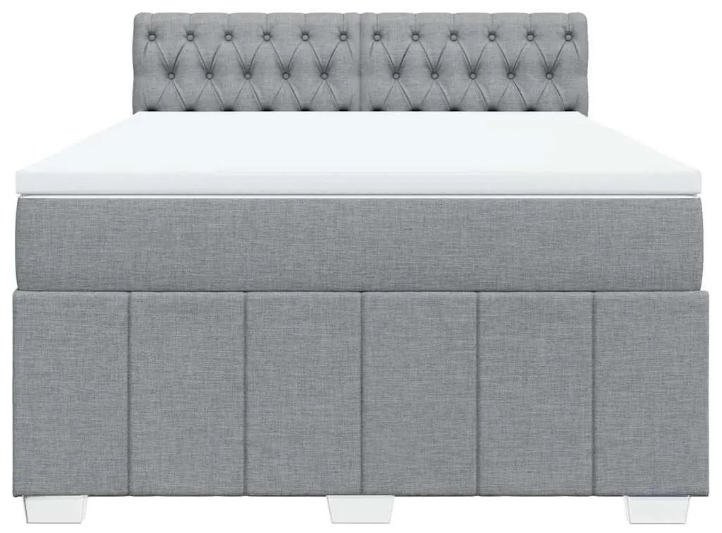 vidaXL Κρεβάτι Boxspring με Στρώμα Αν. Πράσινο 160x200εκ Υφασμάτινο