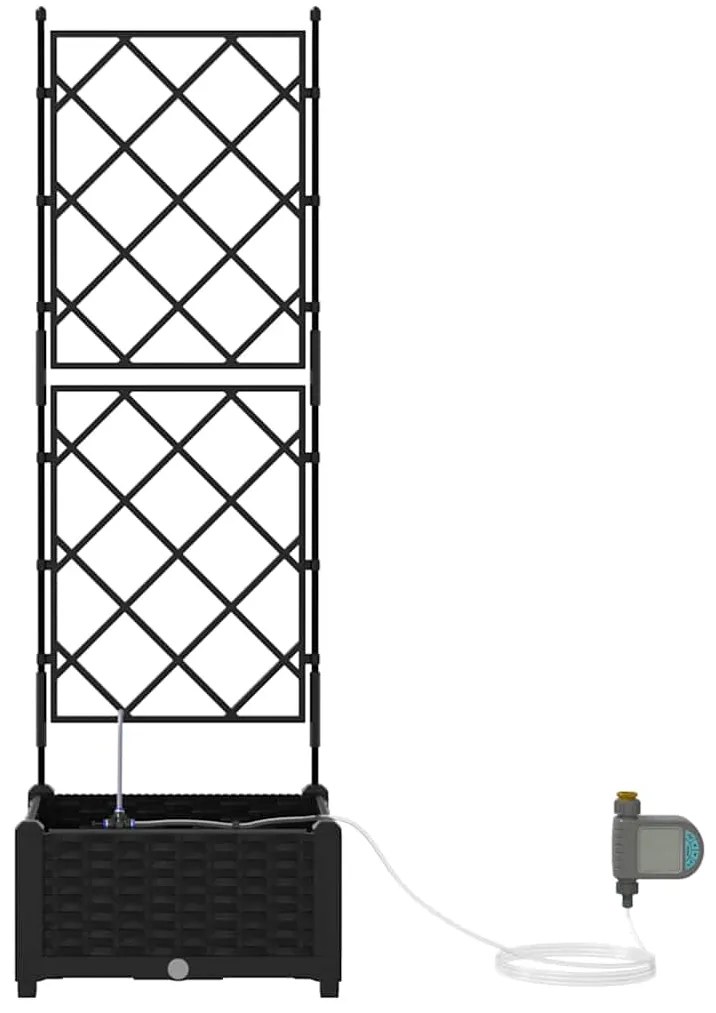 vidaXL Ζαρντινιέρες κήπου Μαύρο 40 x 40 x 126 cm Ατσάλι