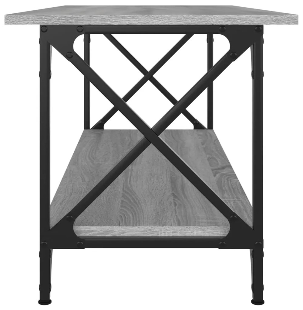 vidaXL Τραπεζάκι Σαλονιού Γκρι Sonoma 100x45x45 εκ Επεξ Ξύλο + Σίδηρος