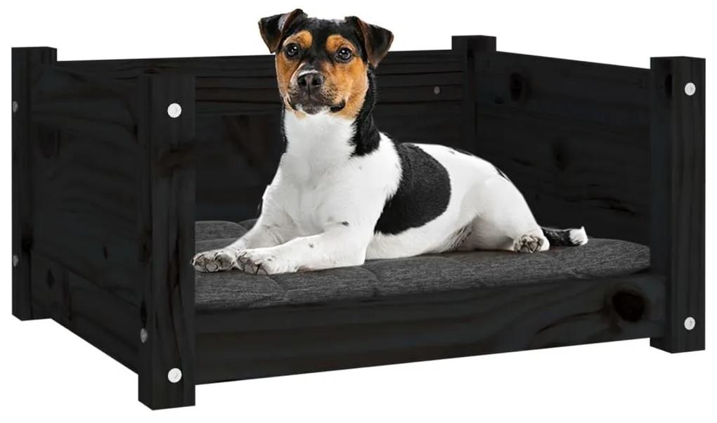 Κρεβάτι Σκύλου Μαύρο 55,5x45,5x28 εκ. από Μασίφ Ξύλο Πεύκου - Μαύρο