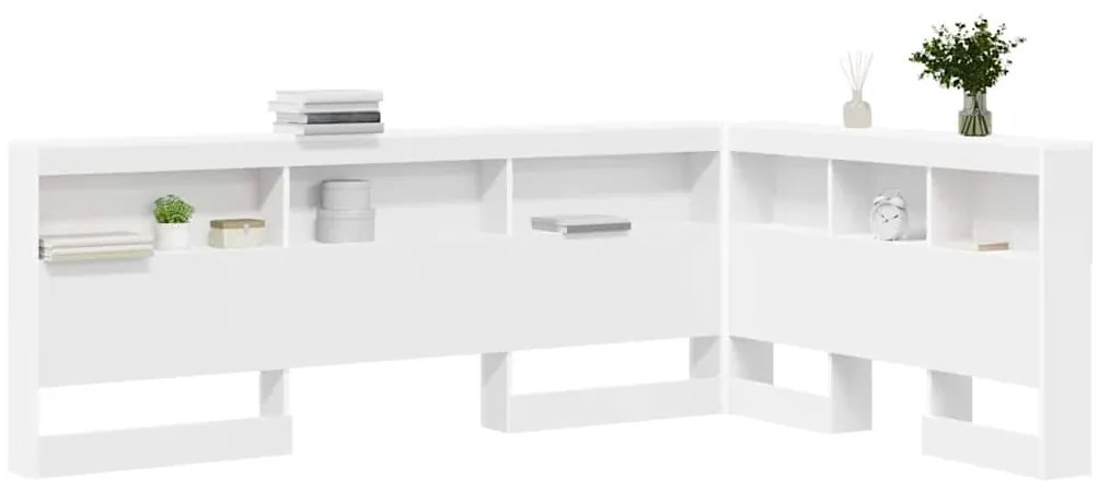 vidaXL Κεφαλάρι Αποθήκης με ράφι Λευκό 120 cm Επεξεργασμένο ξύλο
