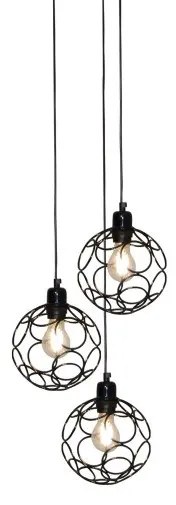Κρεμαστό Φωτιστικό Οροφής 3xE27 Vintage Aline Homelighting -77-4064-Χρυσό 77-4064