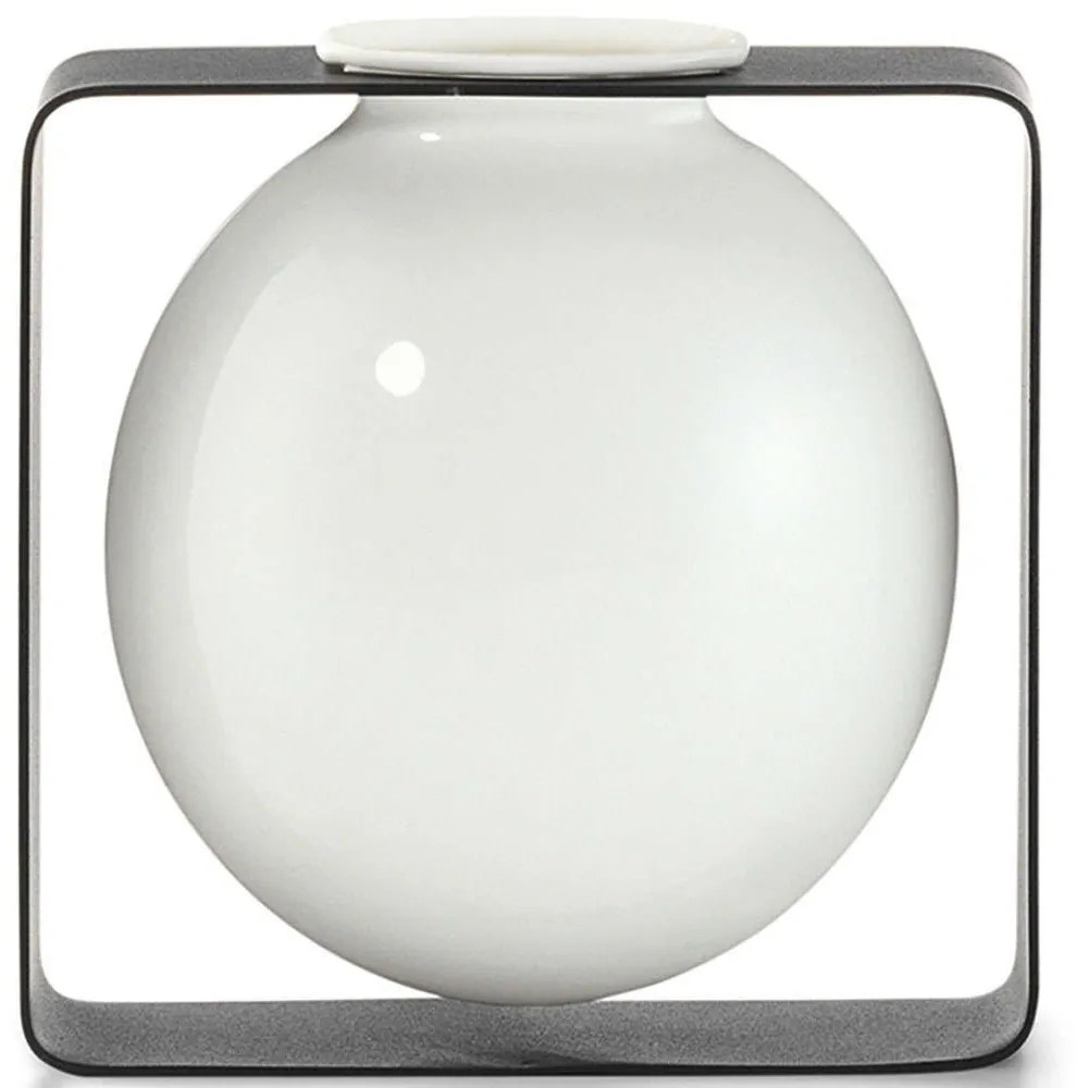 Βάζο Float 123169 17,7x7,6x17,7cm Grey-White Philippi Steel,Porcelain