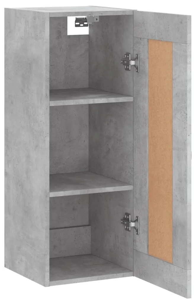 vidaXL Ντουλάπι Τοίχου Γκρι Σκυροδέματος 34,5x34x90 εκ. Επεξεργ. Ξύλο