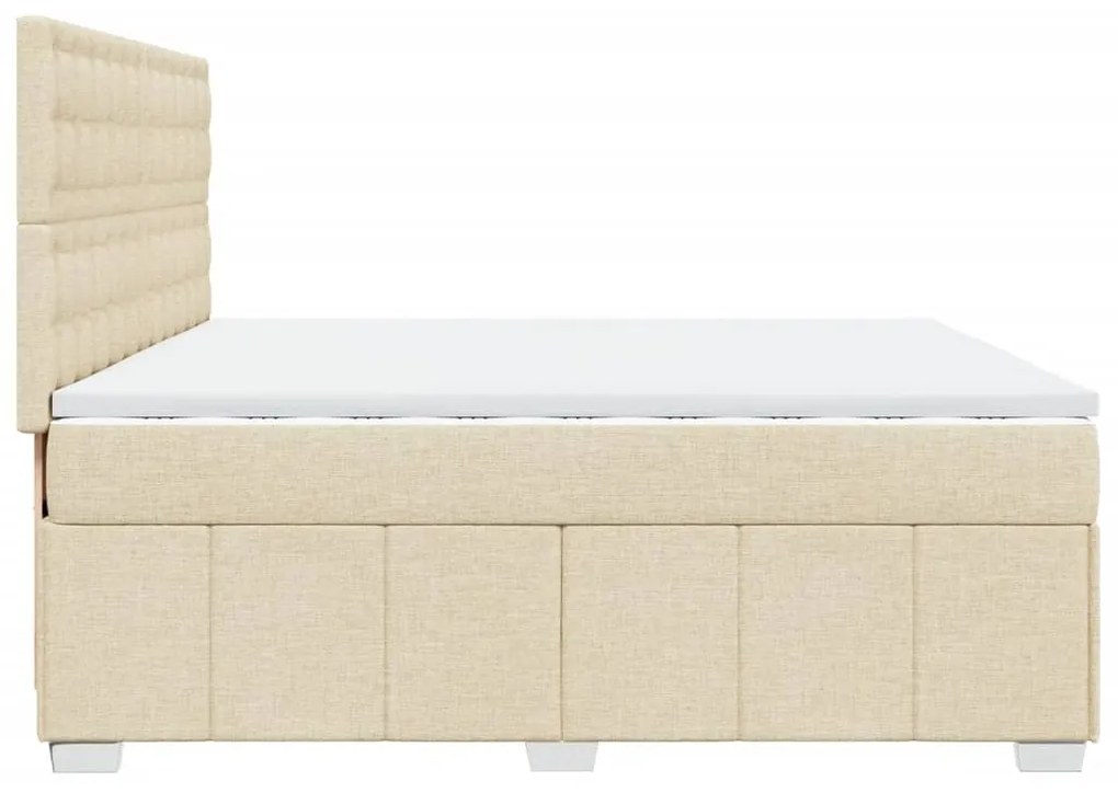 ΚΡΕΒΑΤΙ BOXSPRING ΜΕ ΣΤΡΩΜΑ ΚΡΕΜ 200X200 ΕΚ. ΥΦΑΣΜΑΤΙΝΟ 3291794