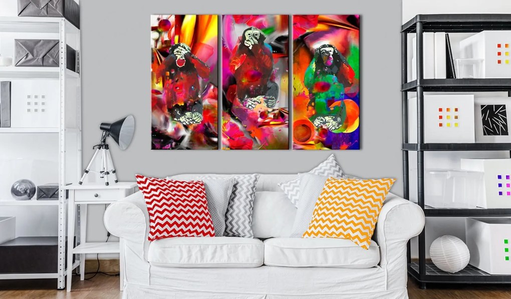 Πίνακας - Crazy Monkeys - triptych 120x80