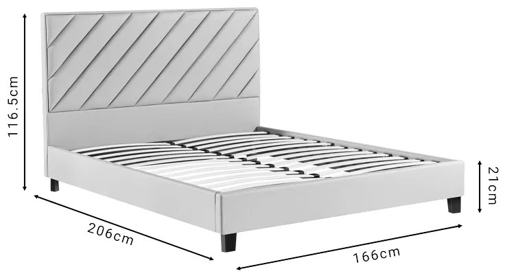 Κρεβάτι διπλό Franky pakoworld pu μπεζ 160x200εκ - 279-000007