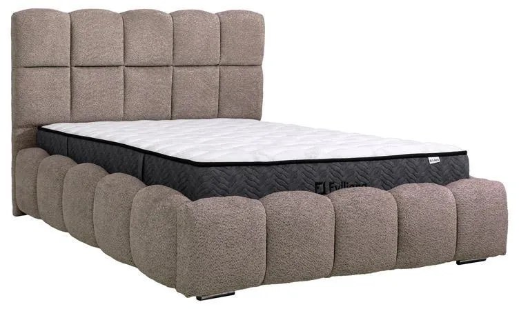 Επενδυμένο Κρεβάτι VELORA Διπλό με Ύφασμα Taupe 185x223x125εκ. 185x223x125 εκ.