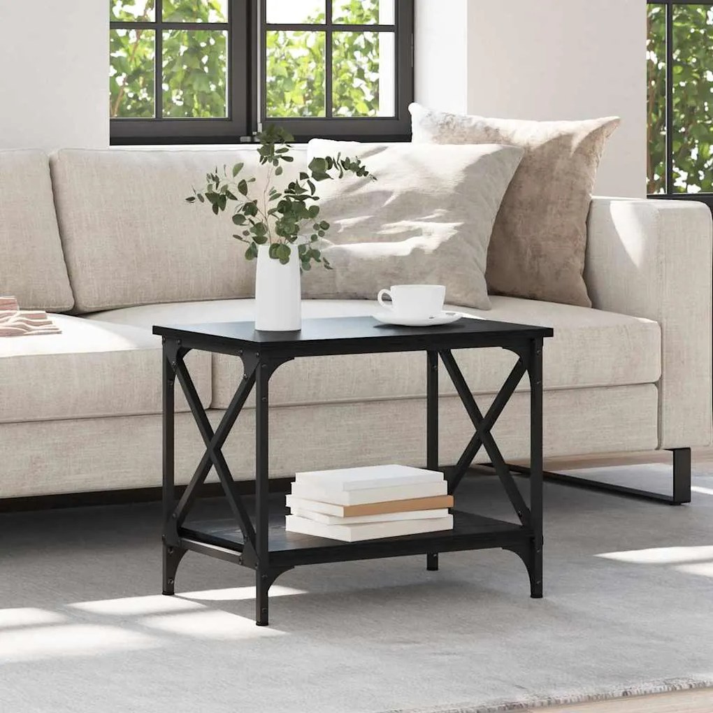 vidaXL Τραπεζάκι Πλευράς Μαύρη δρυς 55 x 38 x 45 εκ Επεξεργασμένο ξύλο