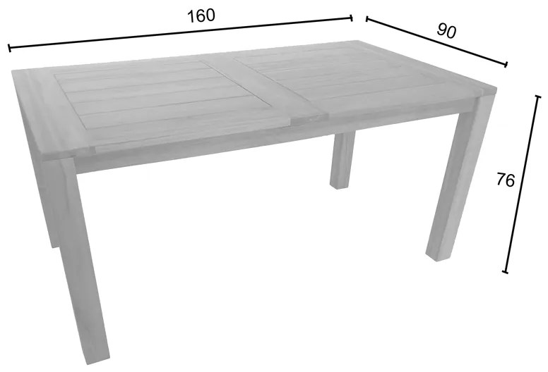 Τραπέζι Pablo pakoworld teak ξύλο σε φυσική απόχρωση 160x90x76εκ - 343-000010