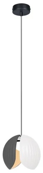 Κρεμαστό Φωτιστικό Οροφής LED 8W Γύψος Rosa SunLight-ROSA-WG-Μαύρο-Λευκό ROSA-WG