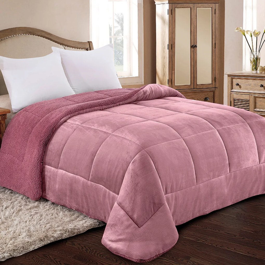 Κουβερτοπάπλωμα Flannel/Sherpa 220×240 ADAM HOME (805) APPLE 220X240