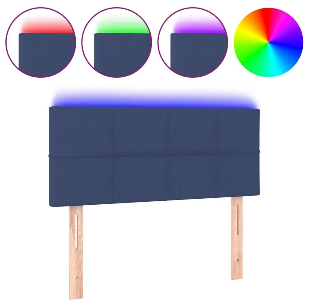 Κεφαλάρι Κρεβατιού LED Μπλε 80 x 5 x 78/88 εκ. Υφασμάτινο 3121592
