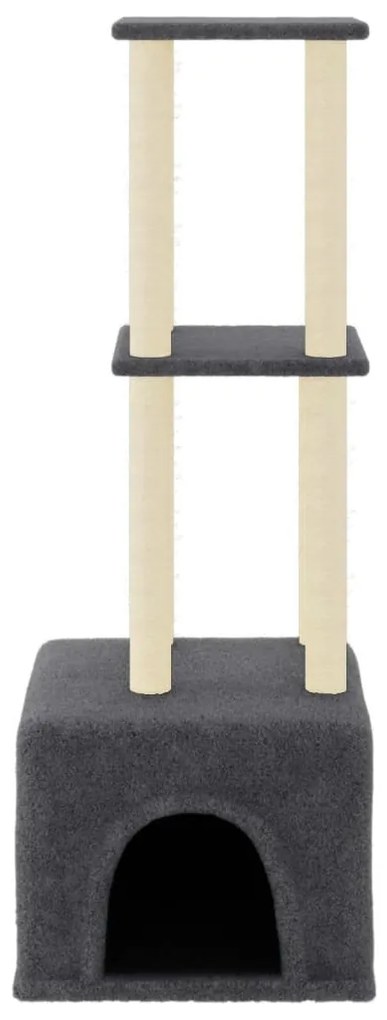 vidaXL Γατόδεντρο Σκούρο Γκρι 133,5 εκ. με Στύλους Ξυσίματος από Σιζάλ