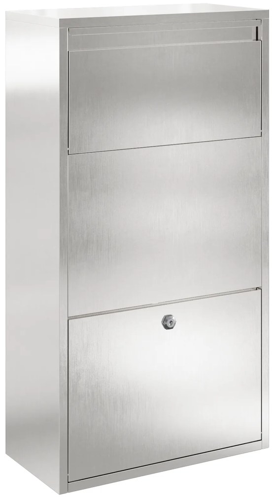 vidaXL Κουτί Ρίψης Πακέτων 44x22x82 cm Ανοξείδωτο Ατσάλι