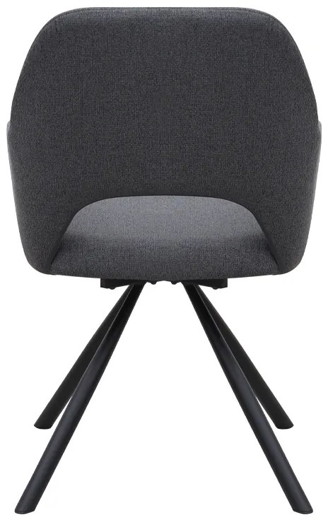 Πολυθρόνα τραπεζαρίας Gabriel Megapap γκρι ύφασμα - μεταλλικό μαύρο πόδι 58x60x85εκ.