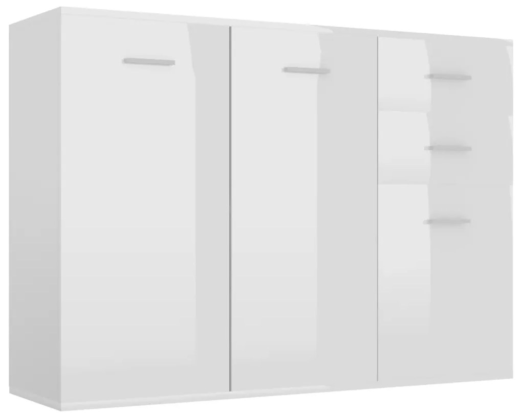 vidaXL Μπουφές Γυαλιστερό Λευκό 105 x 30 x 75 εκ. από Μοριοσανίδα