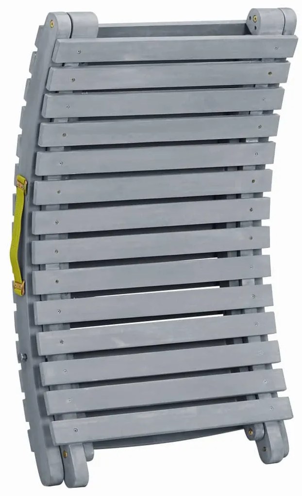 vidaXL Ξαπλώστρα Γκρι από Μασίφ Ξύλο Ακακίας