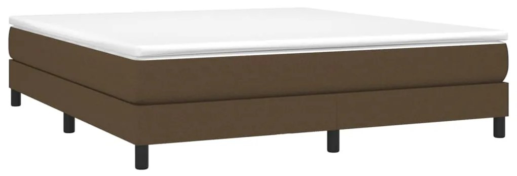 vidaXL Κρεβάτι Boxspring με Στρώμα Σκούρο Καφέ 180x200 εκ Υφασμάτινο