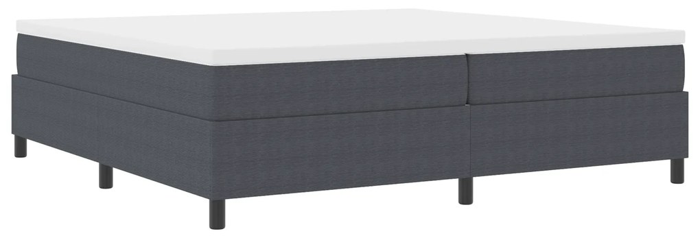 vidaXL Κρεβάτι Box Spring με Στρώμα σε Σκούρο Γκρι, 200 x 200 εκ, Ύφασμα Κορντούρας.