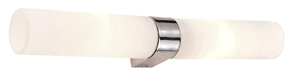 Απλίκα Μπάνιου 40x6,5cm Δίφωτη 2xE14 Χρώμιο-Οπάλ Γυαλί 15527-2 NIL WALL LAMP Β2 Homelighting 77-3653