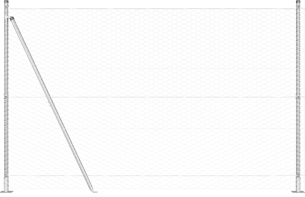 vidaXL Hexagon Fence 1.4x100 m Γαλβανισμένος Χάλυβας