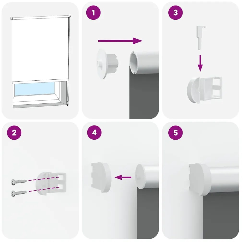 vidaXL Roller Blind Blackout ανοιχτό γκρι 155x150 cm Πλάτος υφάσματος