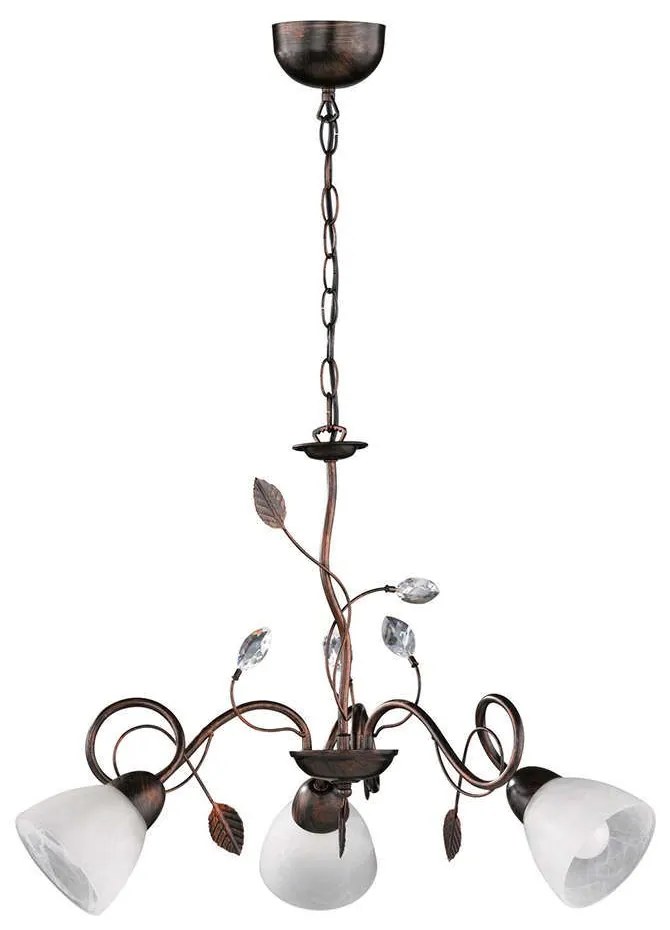 Φωτιστικό Οροφής Traditio 110700328 Rust-Brown Trio Lighting Metal, Glass