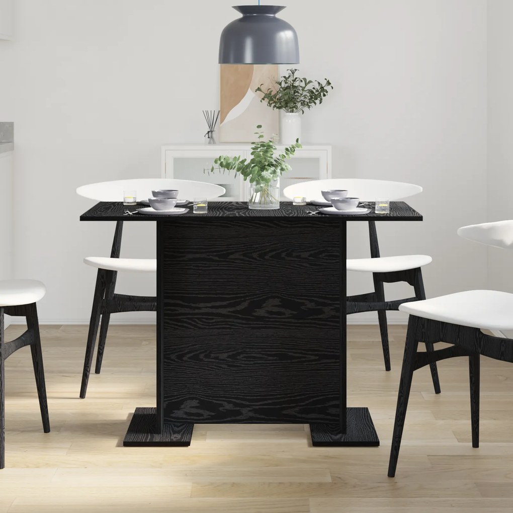 vidaXL Τραπέζι Τραπεζαρίας Μαύρη Δρυς 110x60x75 εκ Επεξεργασμένο Ξύλο
